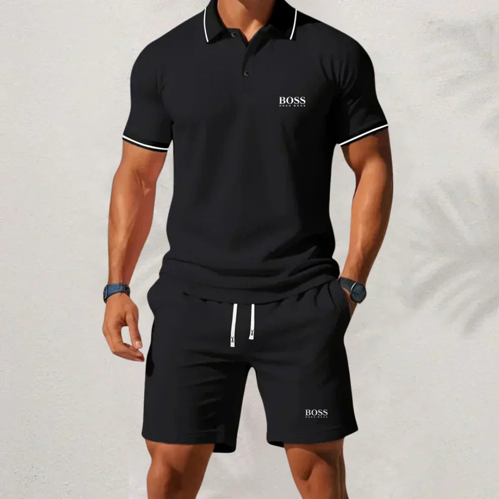 𝐇𝐮𝐠𝐨 𝐁𝐨𝐬𝐬 Set 2025 – Hemd &amp; Shorts für Herren