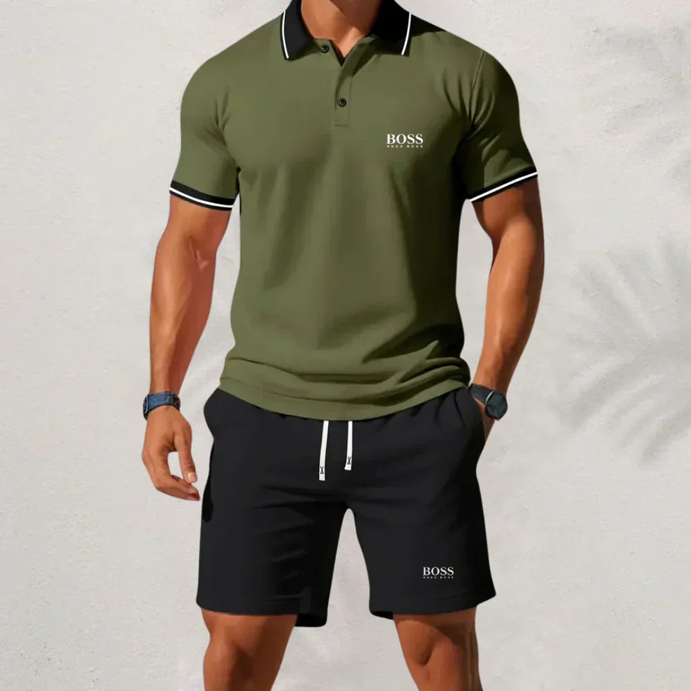 𝐇𝐮𝐠𝐨 𝐁𝐨𝐬𝐬 Set 2025 – Hemd &amp; Shorts für Herren
