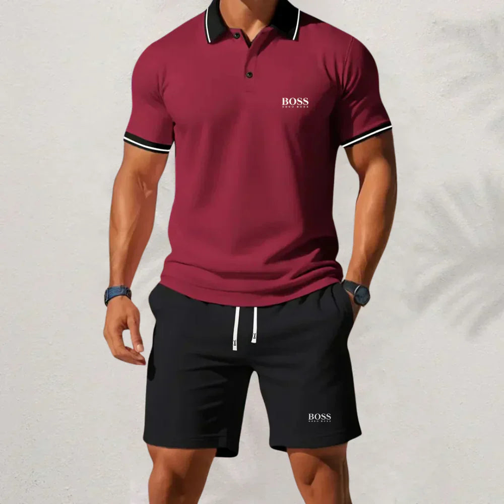 𝐇𝐮𝐠𝐨 𝐁𝐨𝐬𝐬 Set 2025 – Hemd &amp; Shorts für Herren