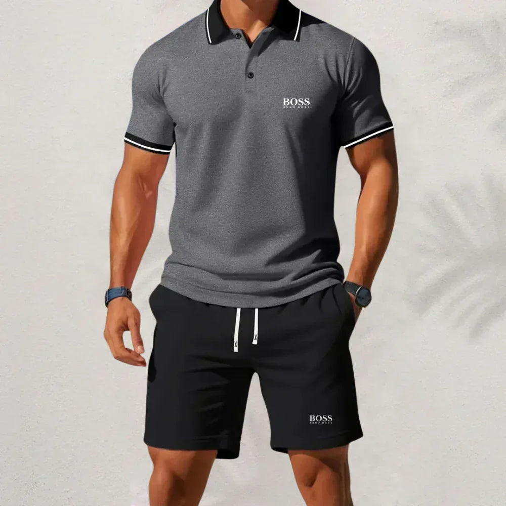 𝐇𝐮𝐠𝐨 𝐁𝐨𝐬𝐬 Set 2025 – Hemd &amp; Shorts für Herren