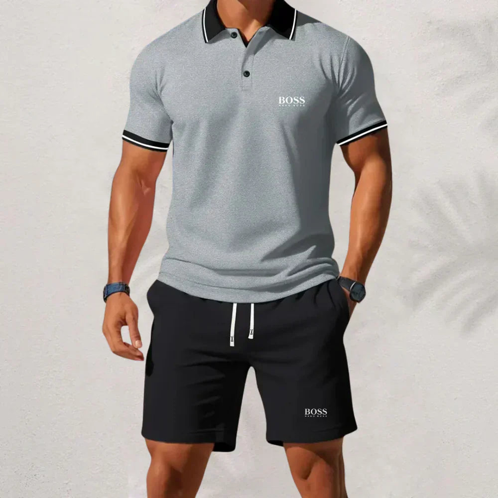 𝐇𝐮𝐠𝐨 𝐁𝐨𝐬𝐬 Set 2025 – Hemd &amp; Shorts für Herren