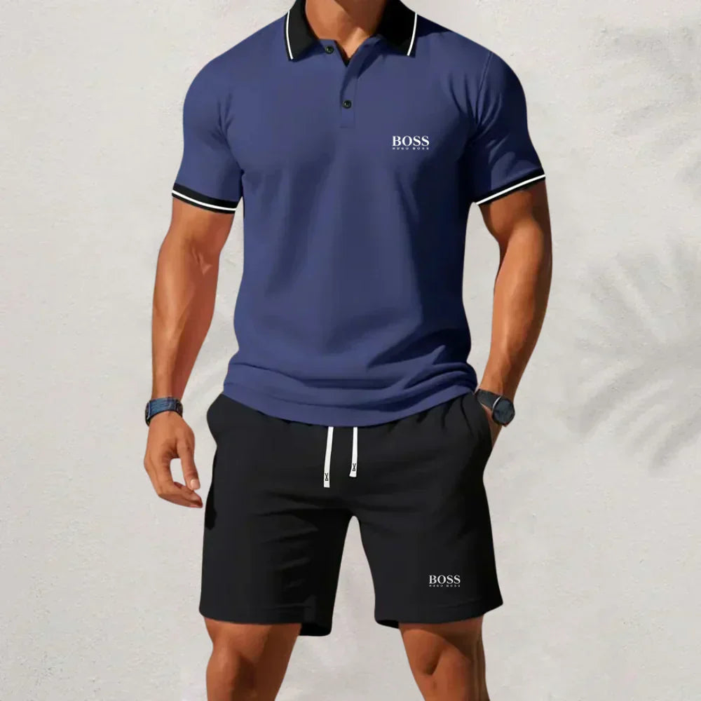 𝐇𝐮𝐠𝐨 𝐁𝐨𝐬𝐬 Set 2025 – Hemd &amp; Shorts für Herren